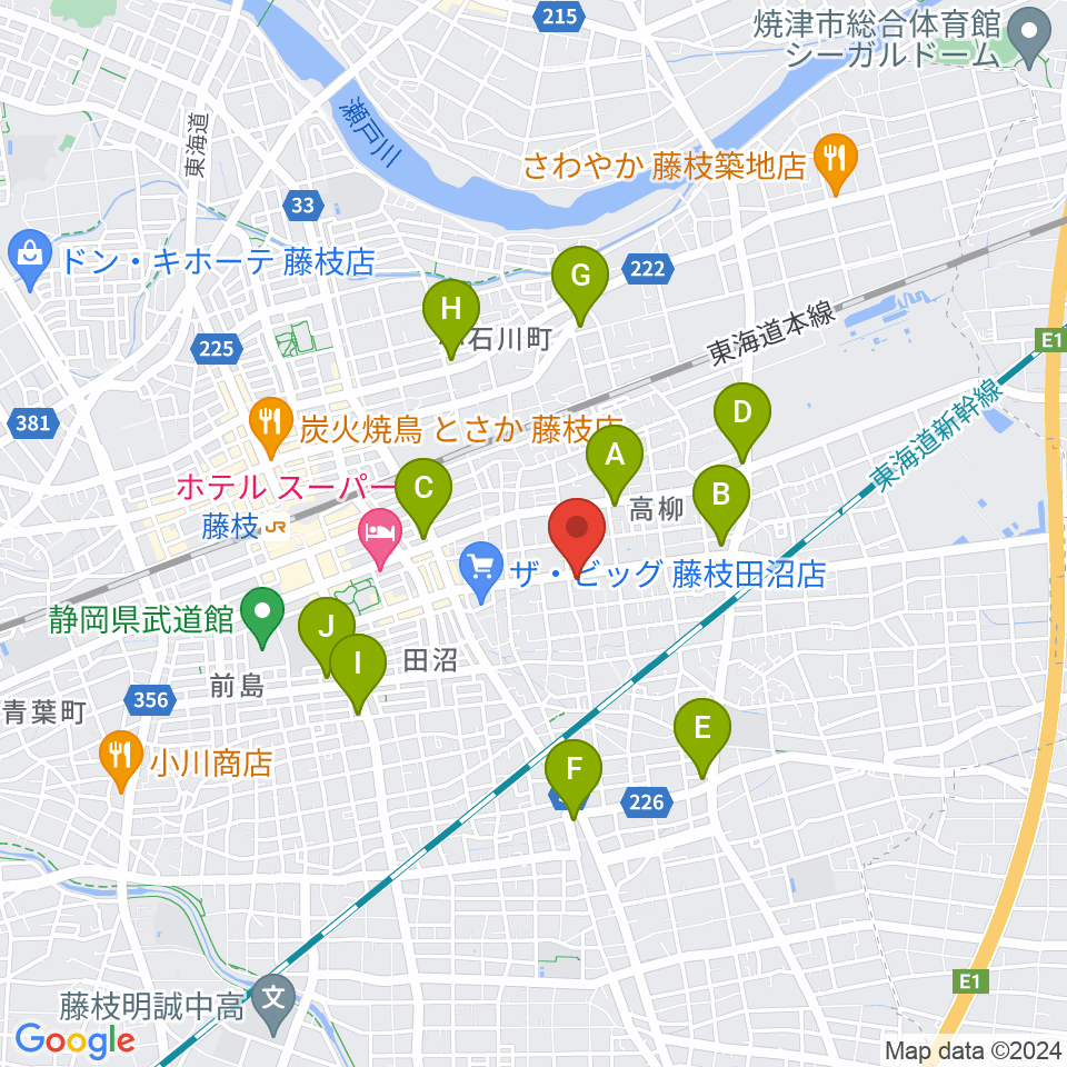 音楽天国 藤枝店周辺のコンビニエンスストア一覧地図