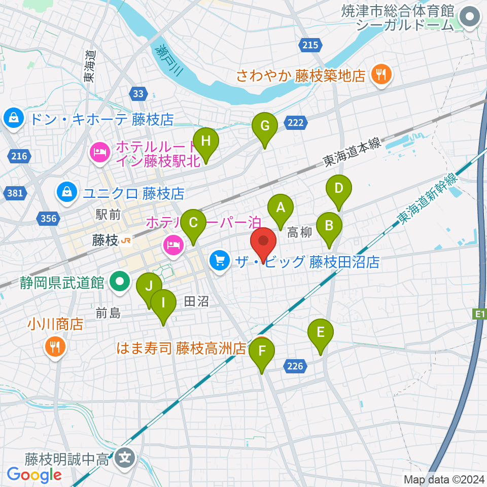 音楽天国 藤枝店周辺のコンビニエンスストア一覧地図