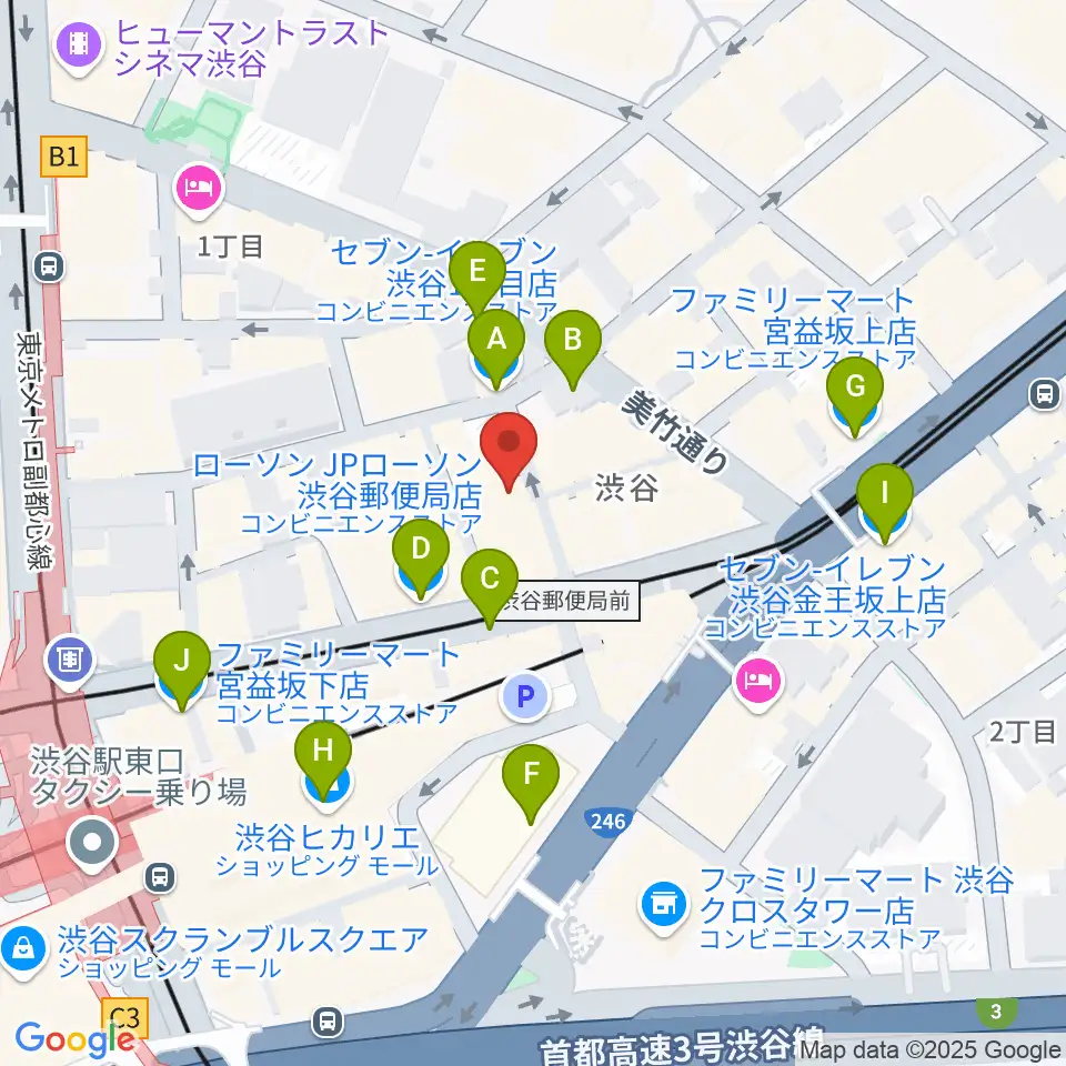 ヴォイスレッスンジャス周辺のコンビニエンスストア一覧地図