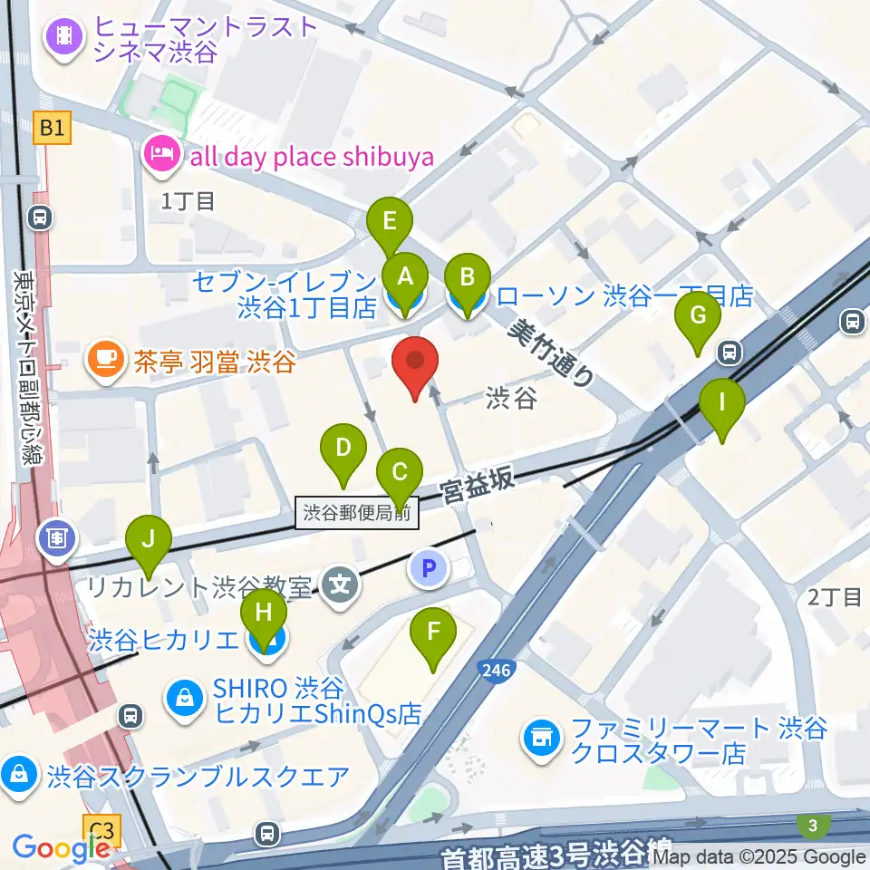ヴォイスレッスンジャス周辺のコンビニエンスストア一覧地図