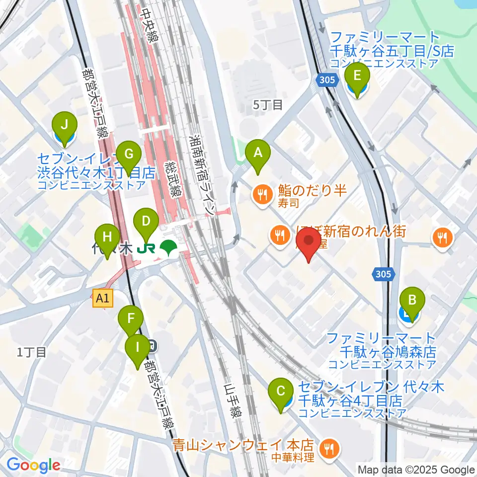 ブレスヴォイストレーニング研究所周辺のコンビニエンスストア一覧地図
