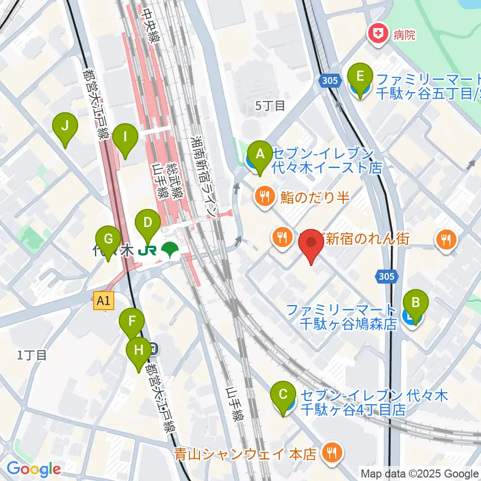 ブレスヴォイストレーニング研究所周辺のコンビニエンスストア一覧地図