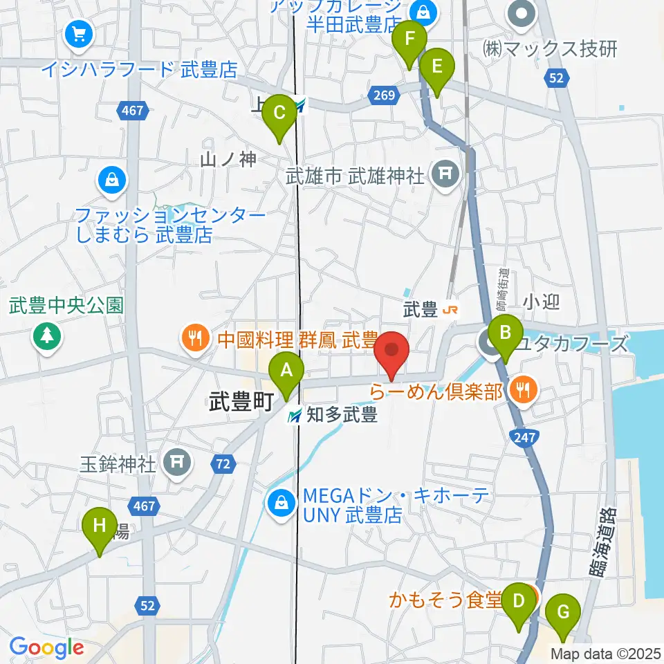 モリシタ楽器周辺のコンビニエンスストア一覧地図