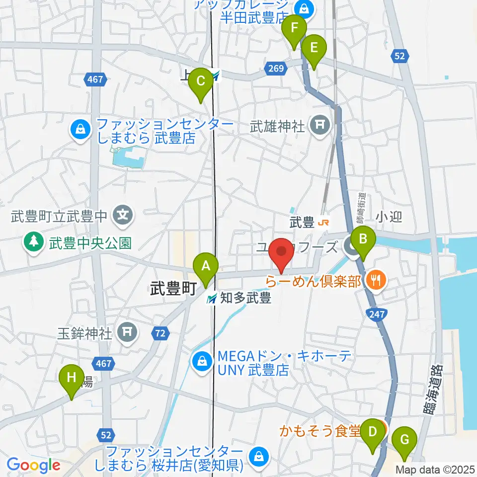 モリシタ楽器周辺のコンビニエンスストア一覧地図