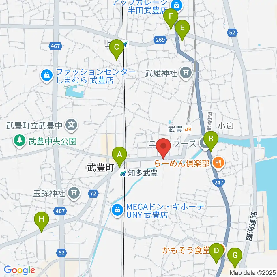 モリシタ楽器周辺のコンビニエンスストア一覧地図