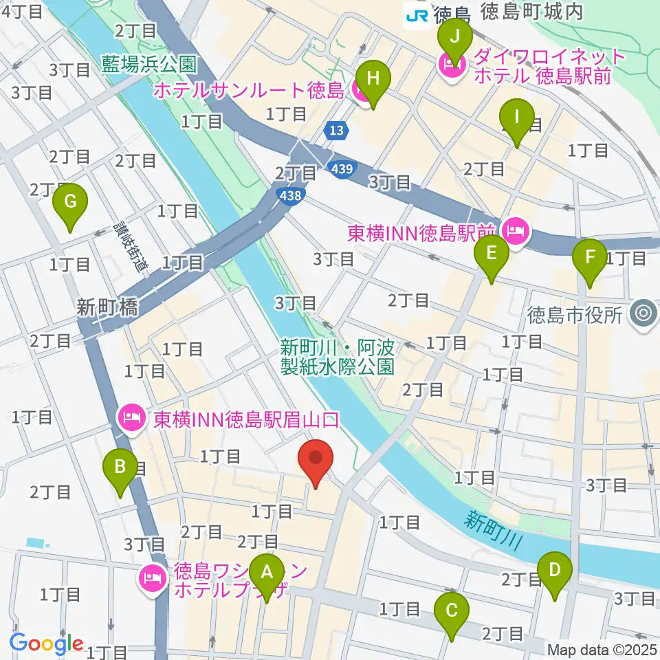 徳島CROWBAR周辺のコンビニエンスストア一覧地図