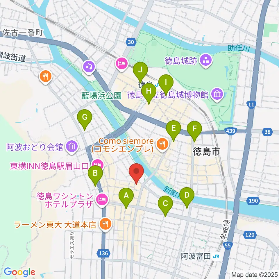 徳島CROWBAR周辺のコンビニエンスストア一覧地図