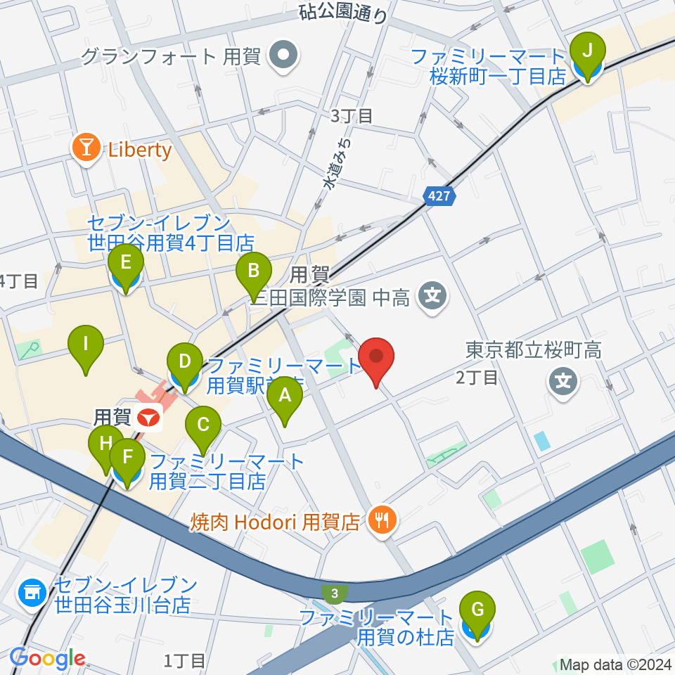 キャロルリトミックスクール周辺のコンビニエンスストア一覧地図