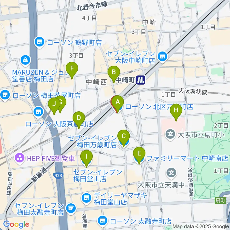 スタジオ246 OSAKA周辺のコンビニエンスストア一覧地図