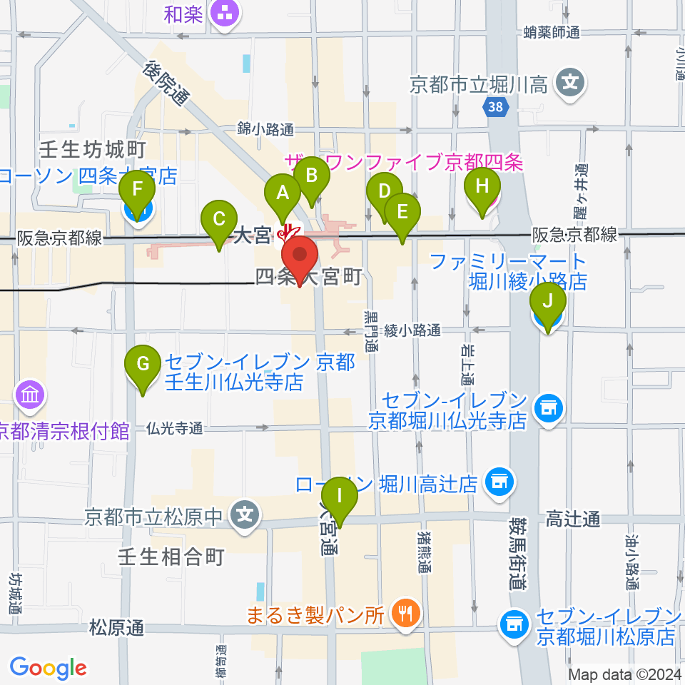 Studio246 KYOTO周辺のコンビニエンスストア一覧地図