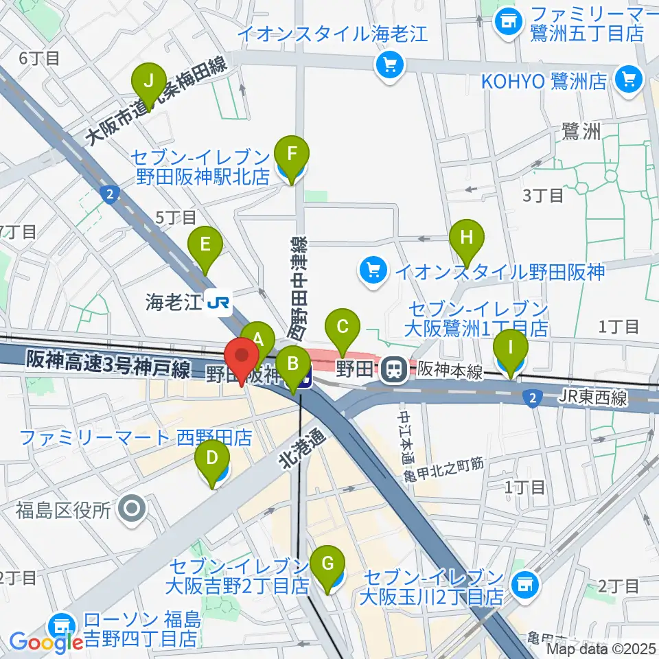 STUDIO JBL周辺のコンビニエンスストア一覧地図