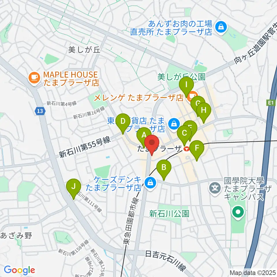 グレースハープ横浜たまプラーザ店周辺のコンビニエンスストア一覧地図
