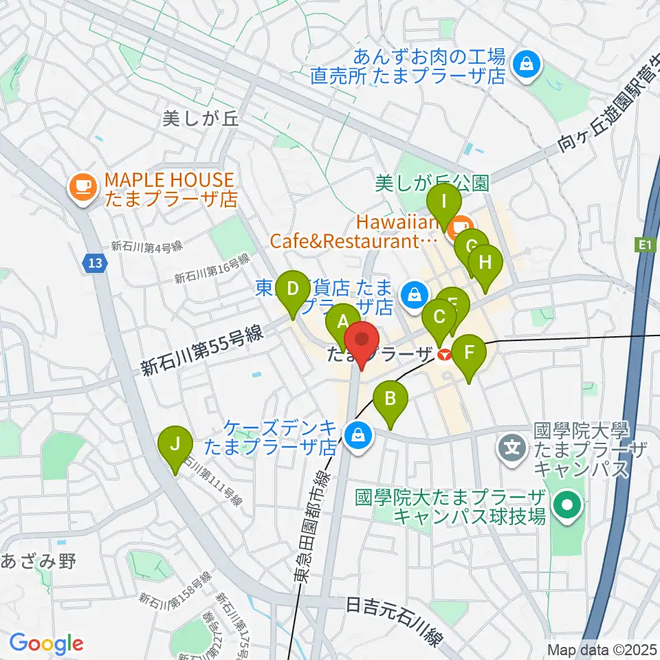 グレースハープ横浜たまプラーザ店周辺のコンビニエンスストア一覧地図