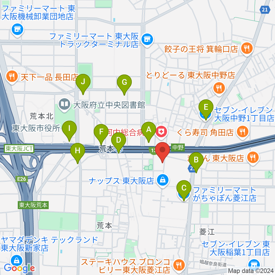 スタジオジャンクサウンド周辺のコンビニエンスストア一覧地図