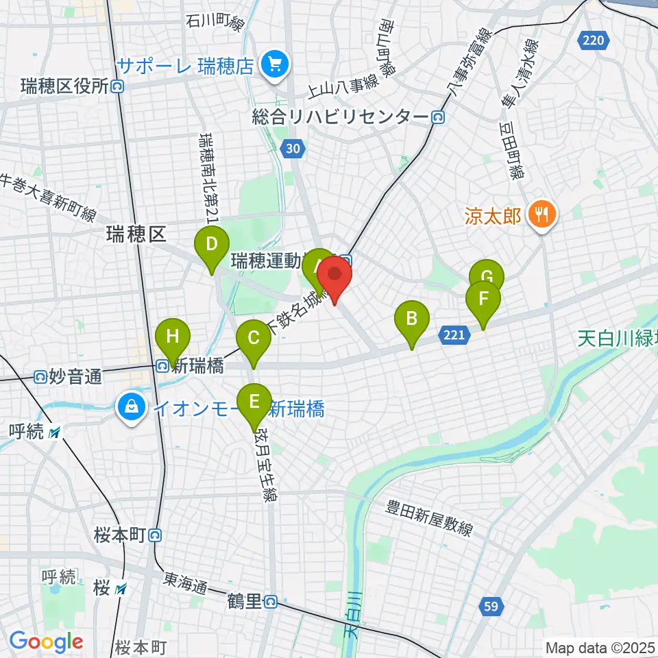 みずほギター音楽教室周辺のコンビニエンスストア一覧地図