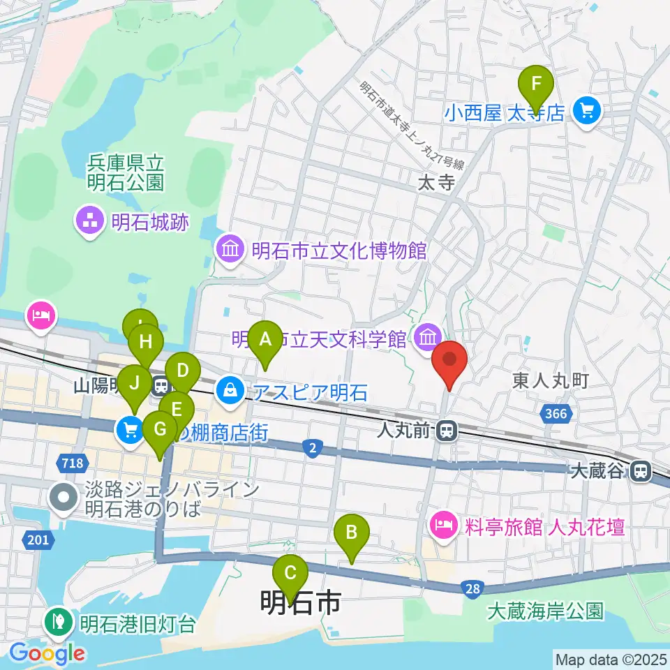 楽器の修理屋プロタック周辺のコンビニエンスストア一覧地図