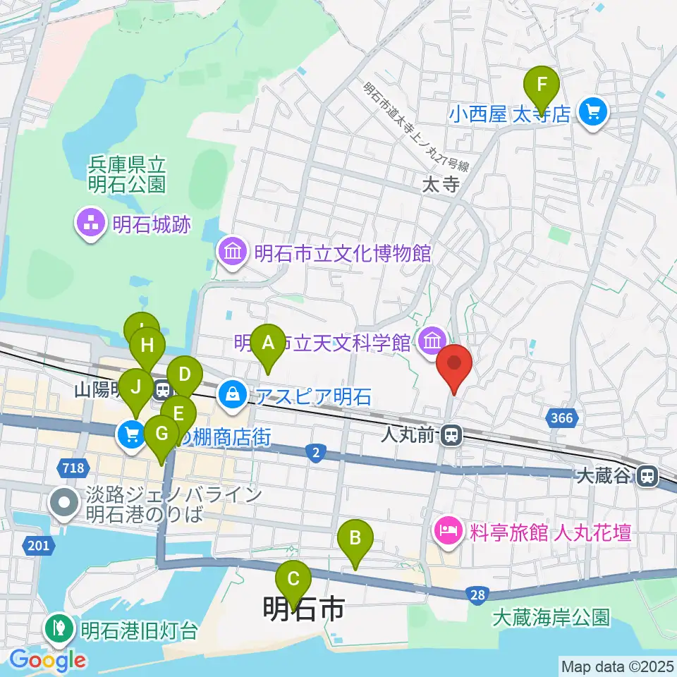 楽器の修理屋プロタック周辺のコンビニエンスストア一覧地図