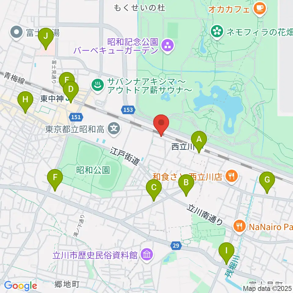 西立川総合音楽センター周辺のコンビニエンスストア一覧地図