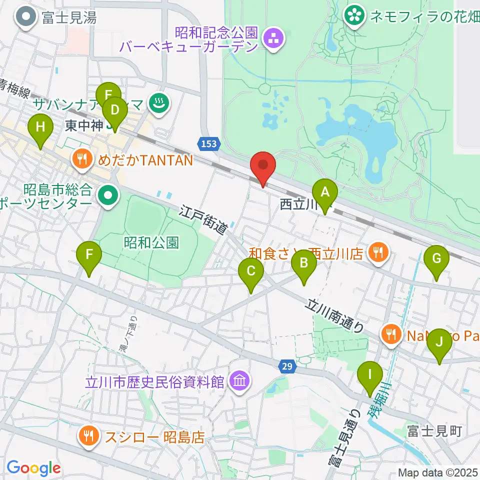 西立川総合音楽センター周辺のコンビニエンスストア一覧地図