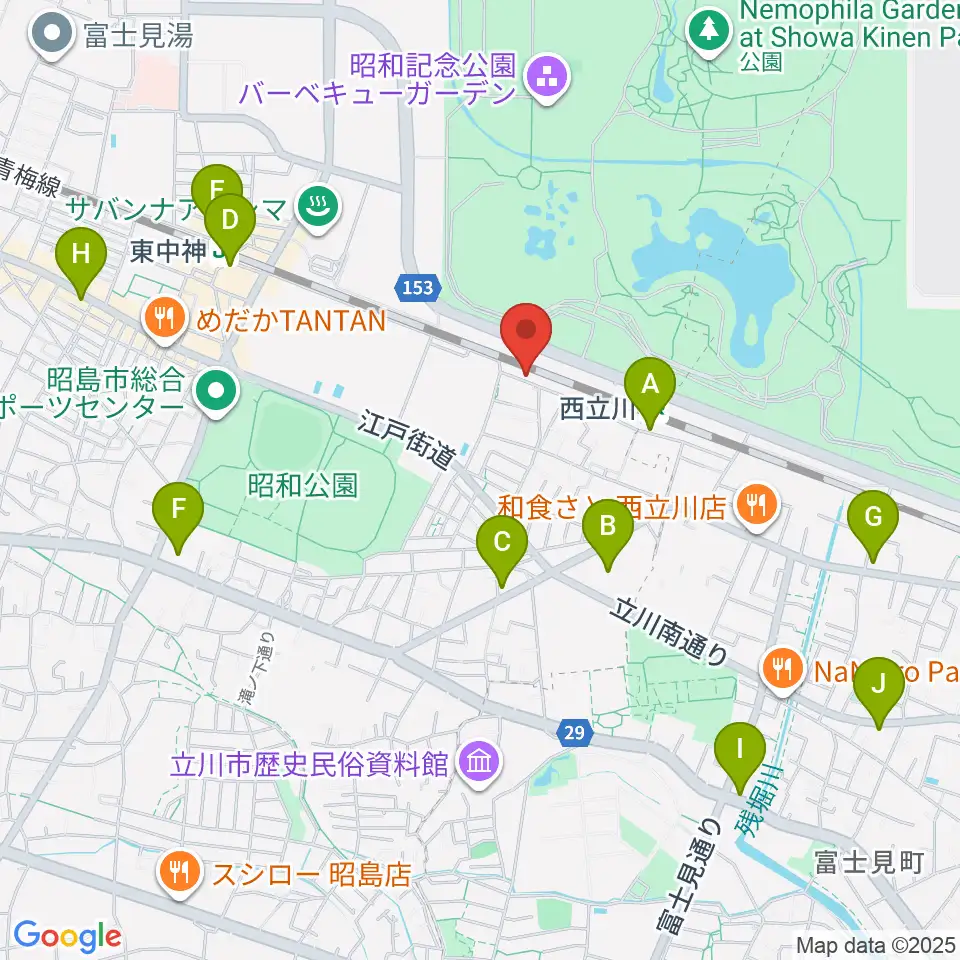西立川総合音楽センター周辺のコンビニエンスストア一覧地図