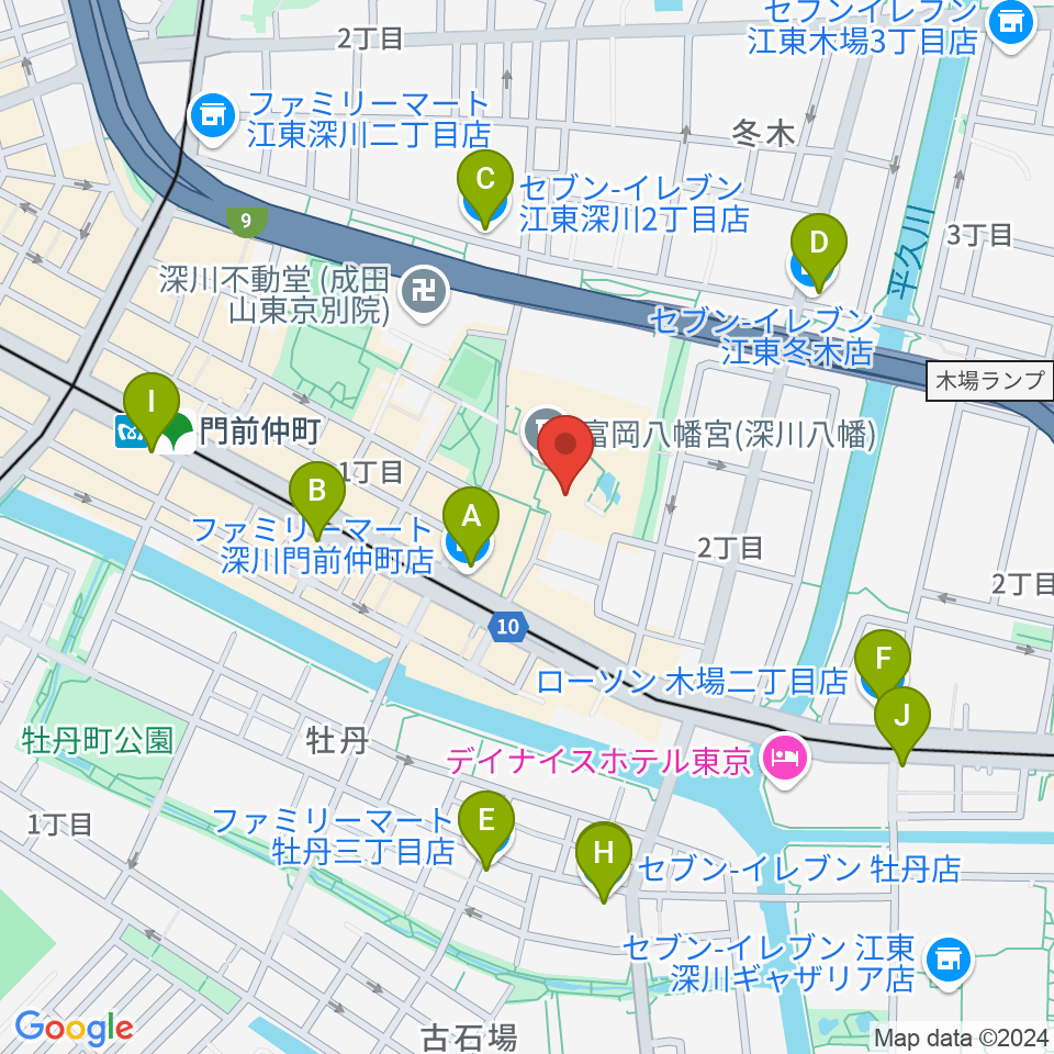 多度雅楽会 東京奏楽所周辺のコンビニエンスストア一覧地図