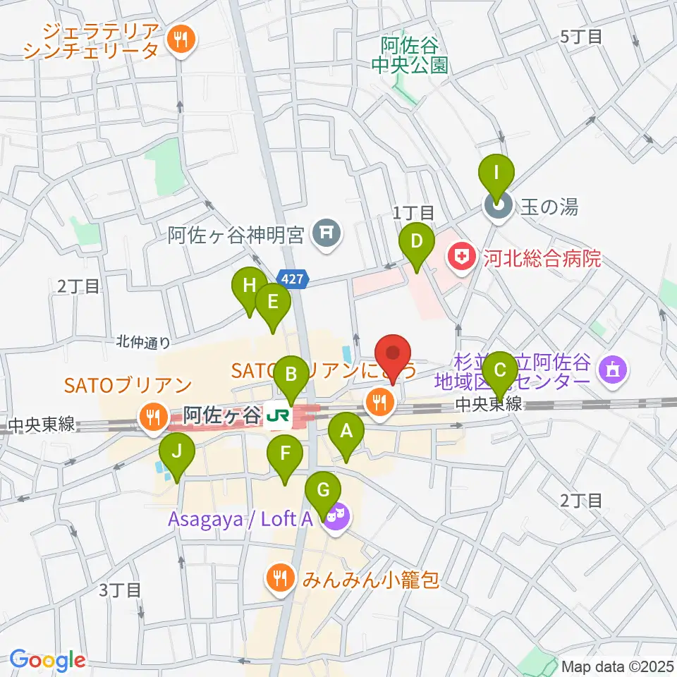 阿佐ヶ谷オイルシティ周辺のコンビニエンスストア一覧地図