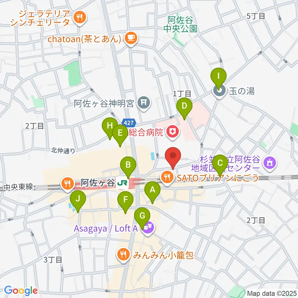 阿佐ヶ谷オイルシティ周辺のコンビニエンスストア一覧地図