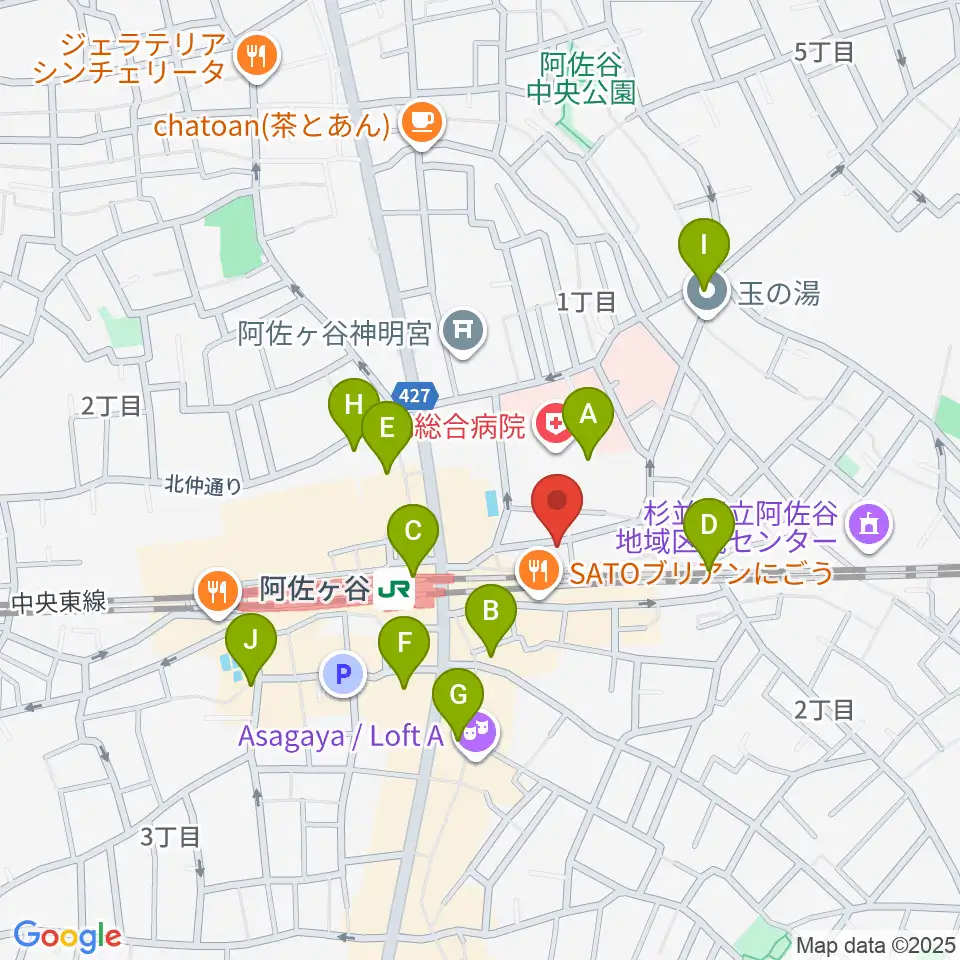 阿佐ヶ谷オイルシティ周辺のコンビニエンスストア一覧地図
