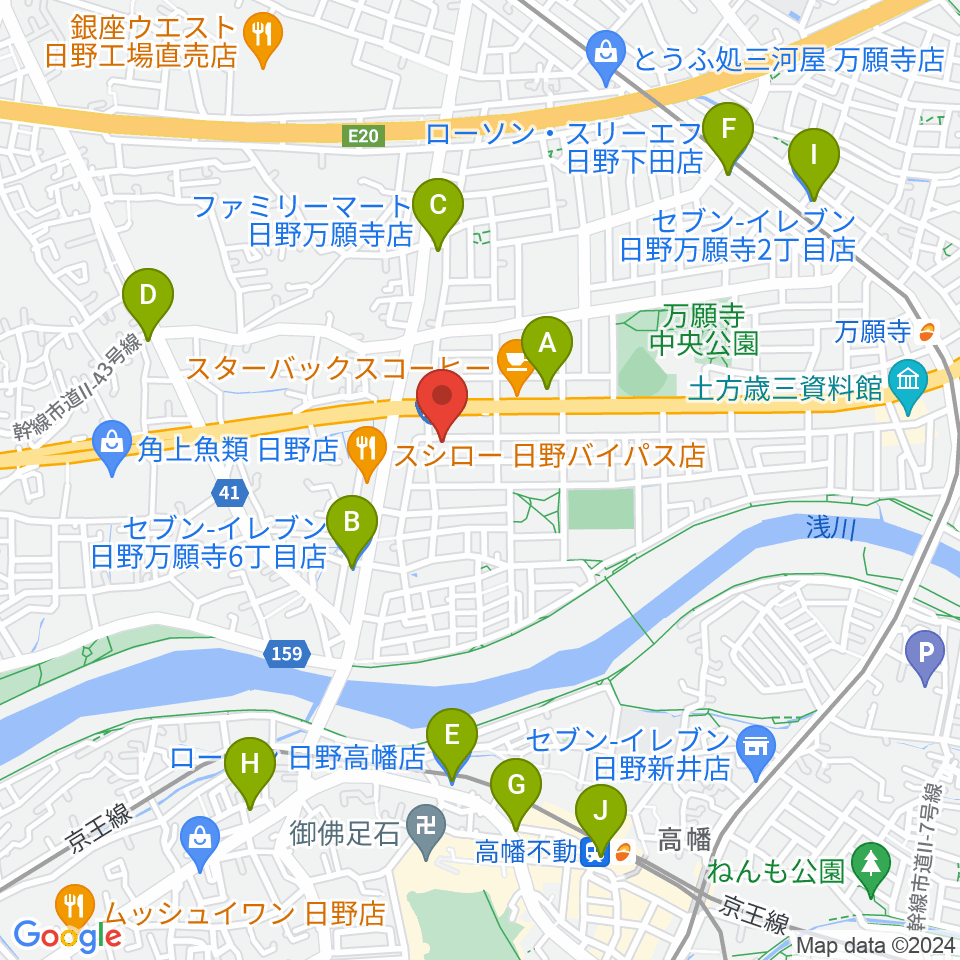 スタジオログ周辺のコンビニエンスストア一覧地図