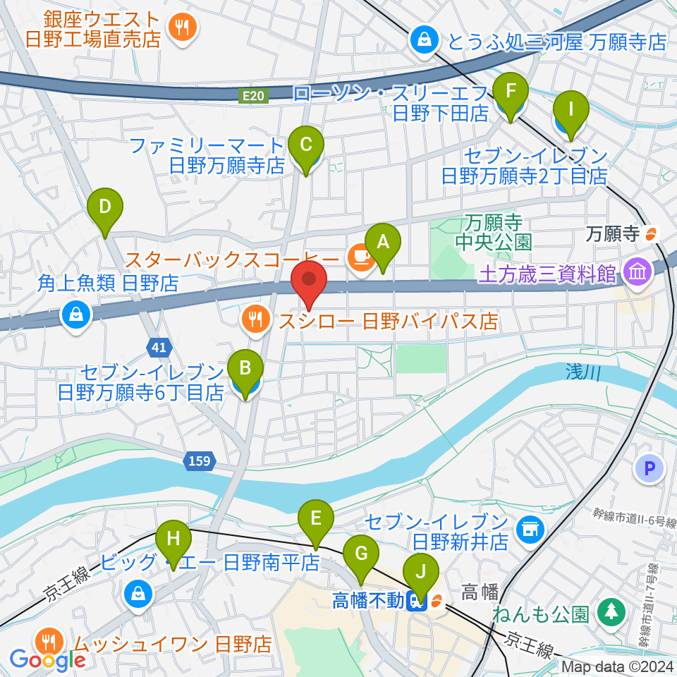 スタジオログ周辺のコンビニエンスストア一覧地図