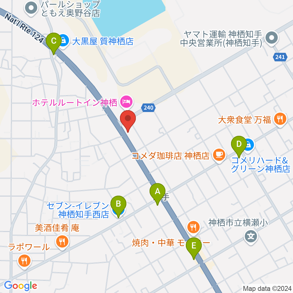 オワリヤ楽器 神栖支店周辺のコンビニエンスストア一覧地図