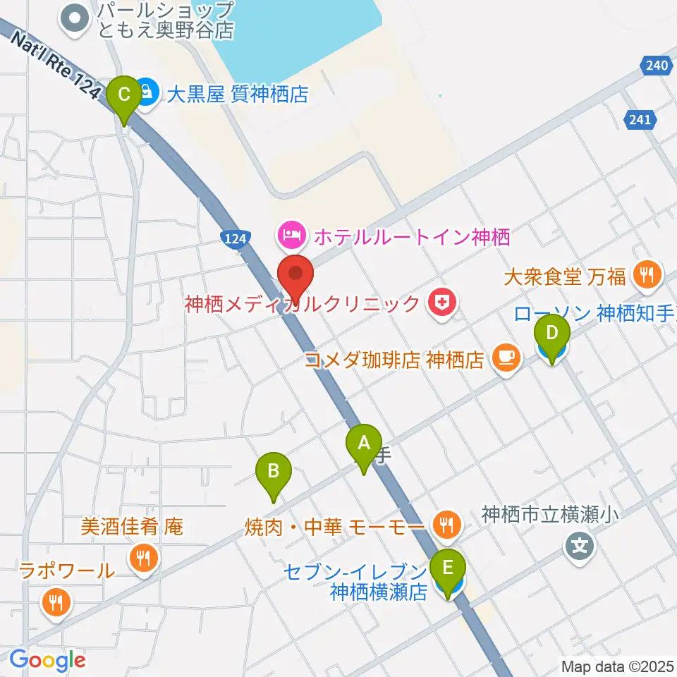 オワリヤ楽器 神栖支店周辺のコンビニエンスストア一覧地図
