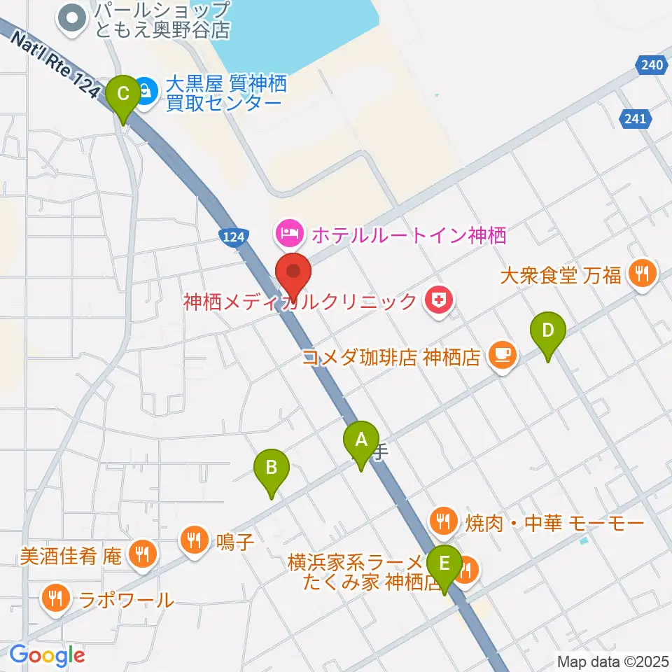 オワリヤ楽器 神栖支店周辺のコンビニエンスストア一覧地図