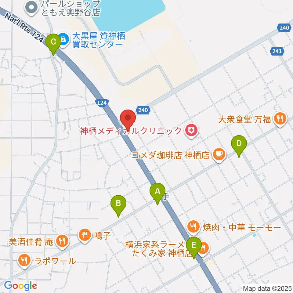 オワリヤ楽器 神栖支店周辺のコンビニエンスストア一覧地図