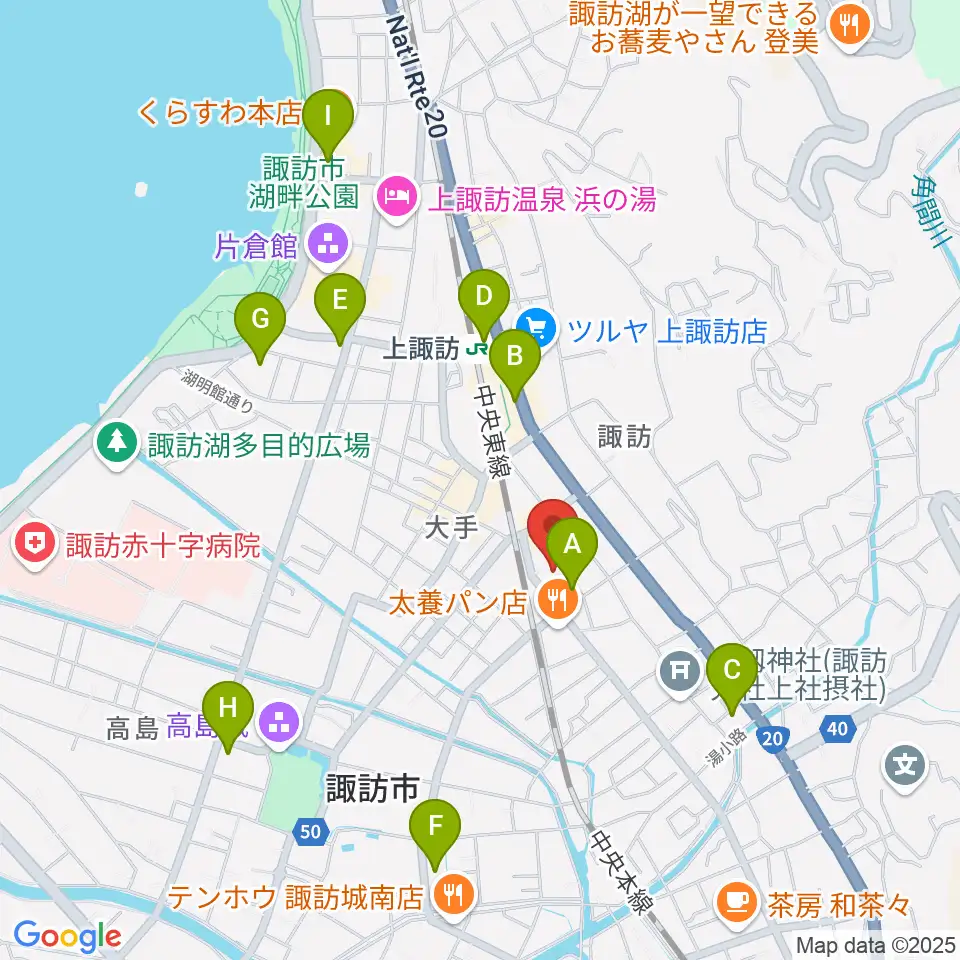 上諏訪ドアーズ周辺のコンビニエンスストア一覧地図