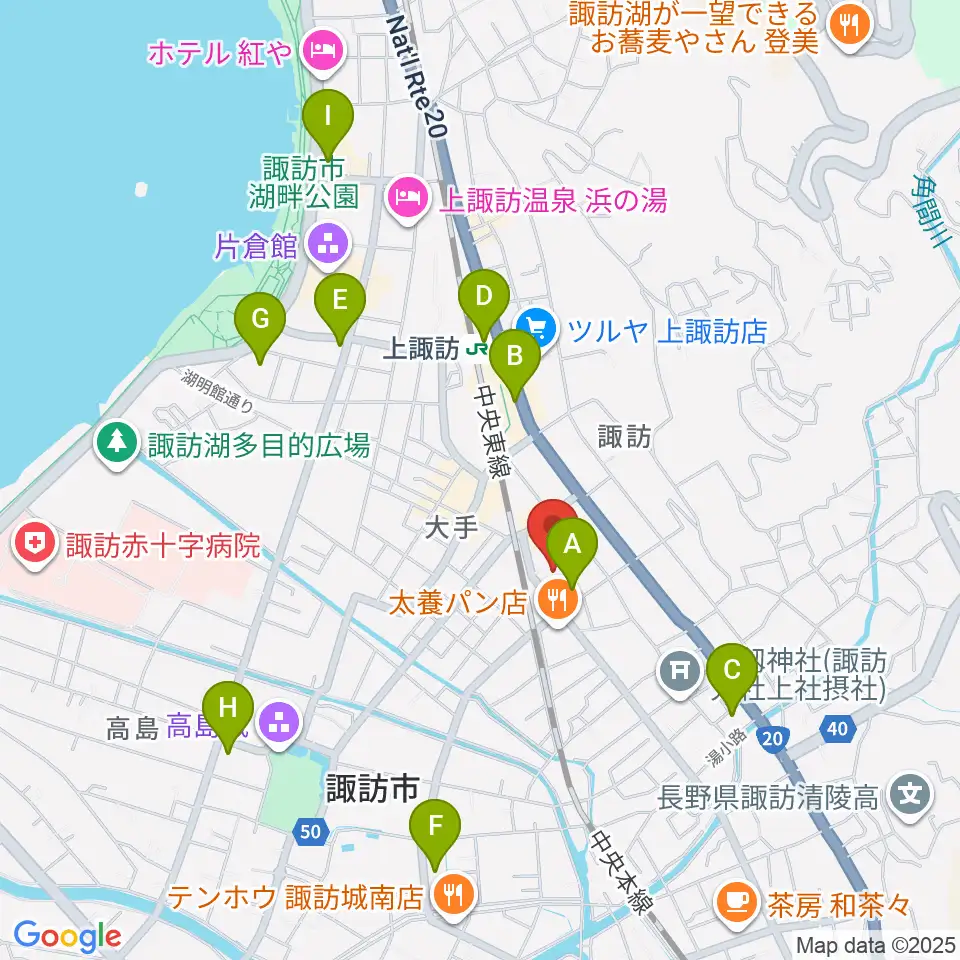 上諏訪ドアーズ周辺のコンビニエンスストア一覧地図