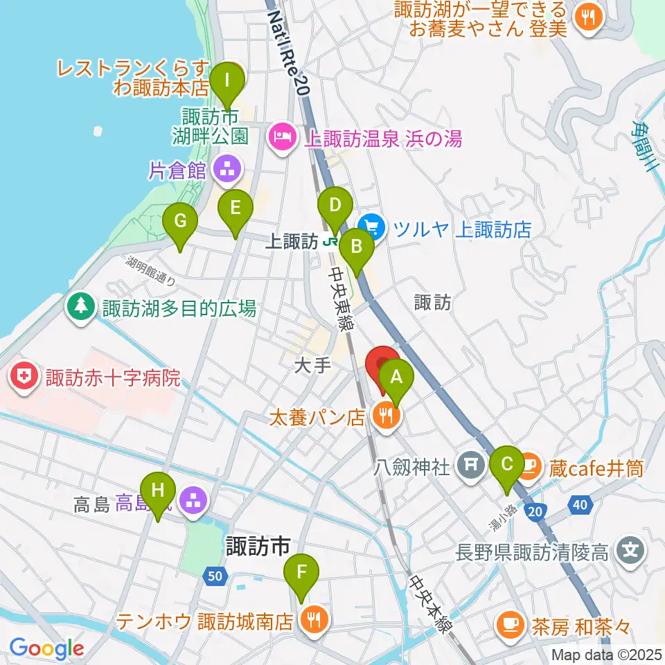 上諏訪ドアーズ周辺のコンビニエンスストア一覧地図
