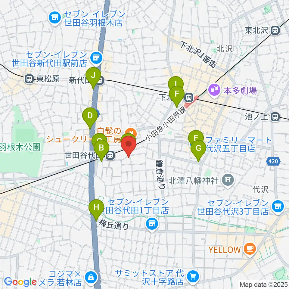 グラスホッパー・ギターズ周辺のコンビニエンスストア一覧地図