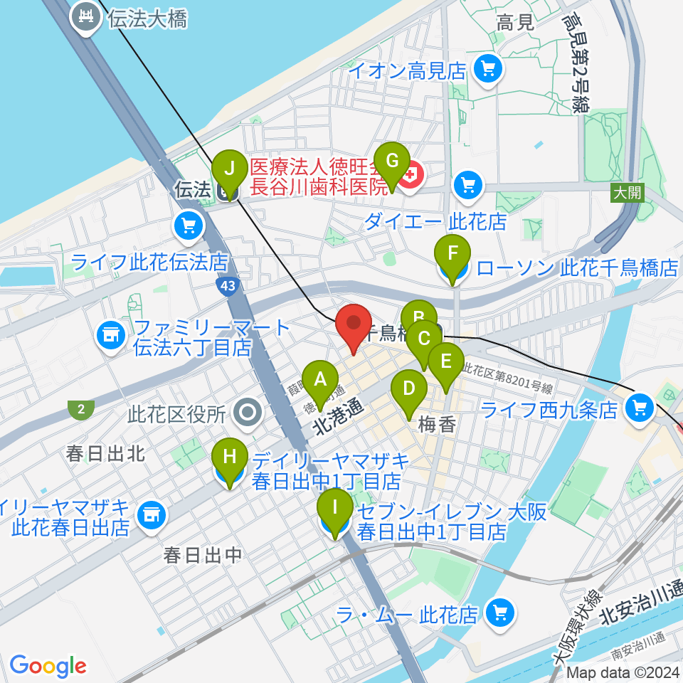 ハイエンドミュージック周辺のコンビニエンスストア一覧地図