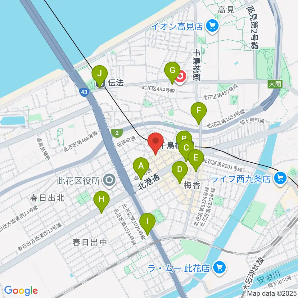 ハイエンドミュージック周辺のコンビニエンスストア一覧地図
