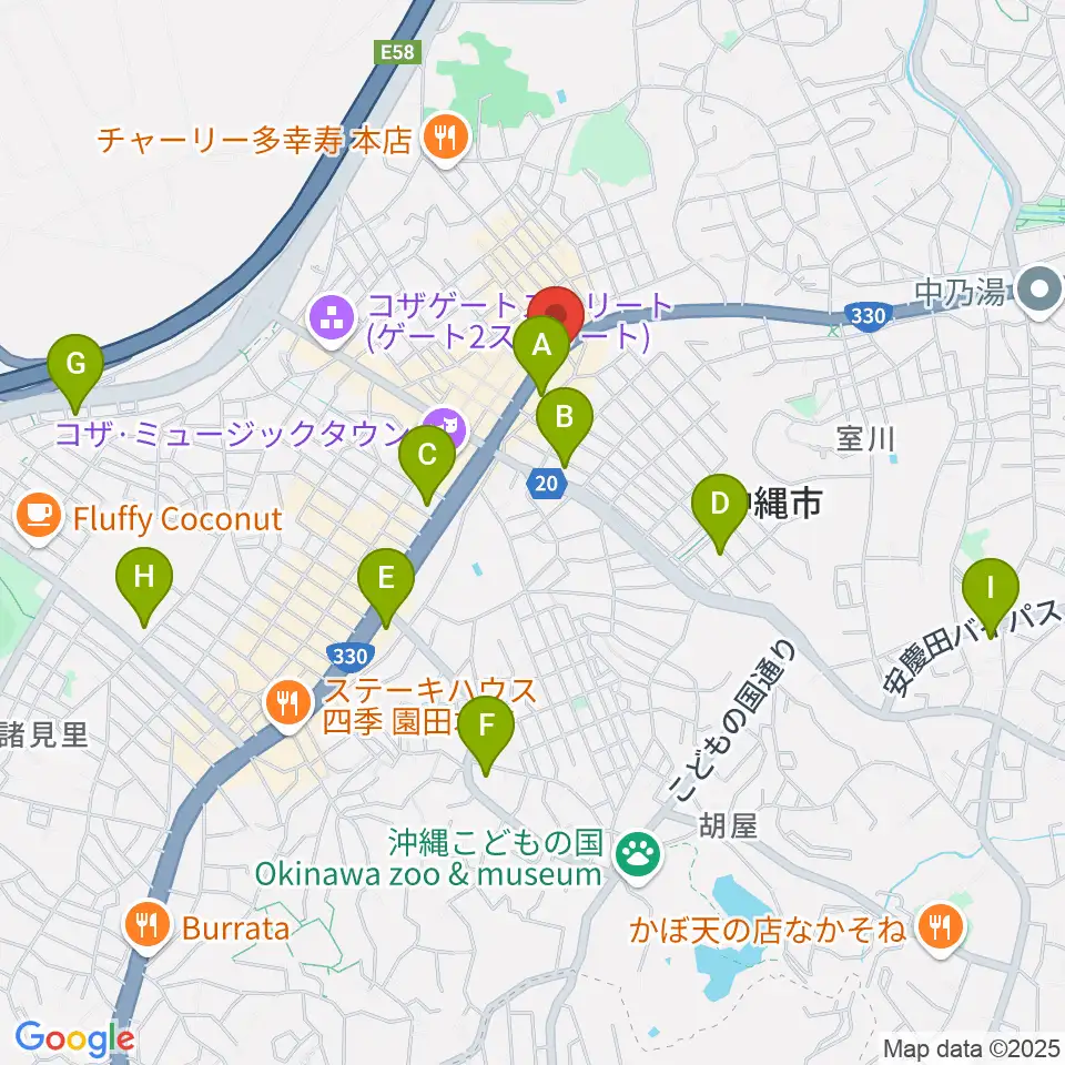普久原楽器周辺のコンビニエンスストア一覧地図
