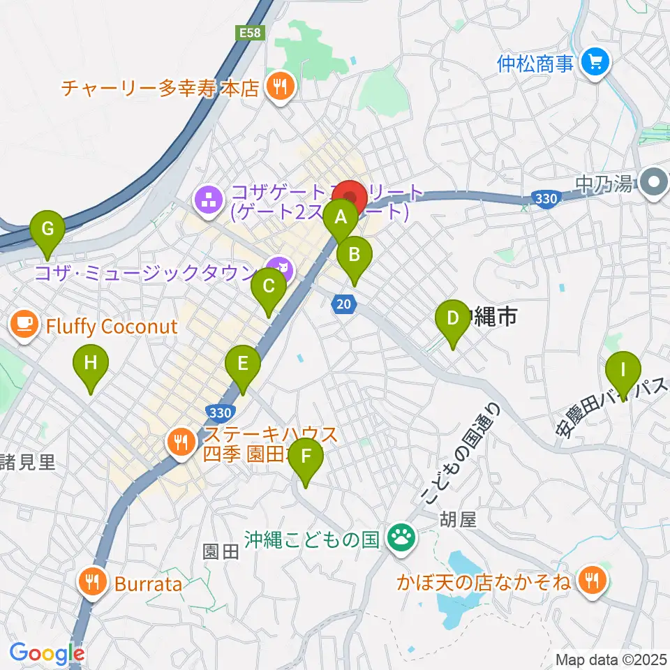 普久原楽器周辺のコンビニエンスストア一覧地図