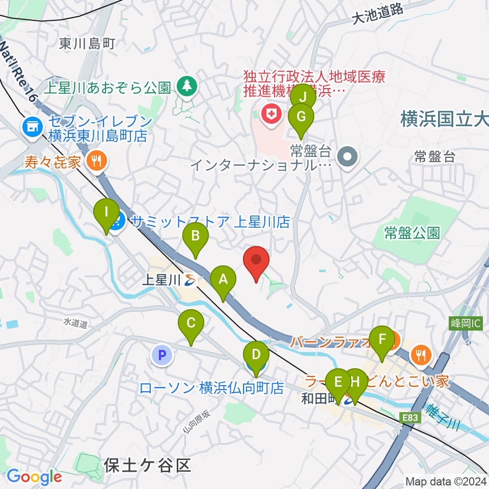 横浜ミュージックアカデミー周辺のコンビニエンスストア一覧地図