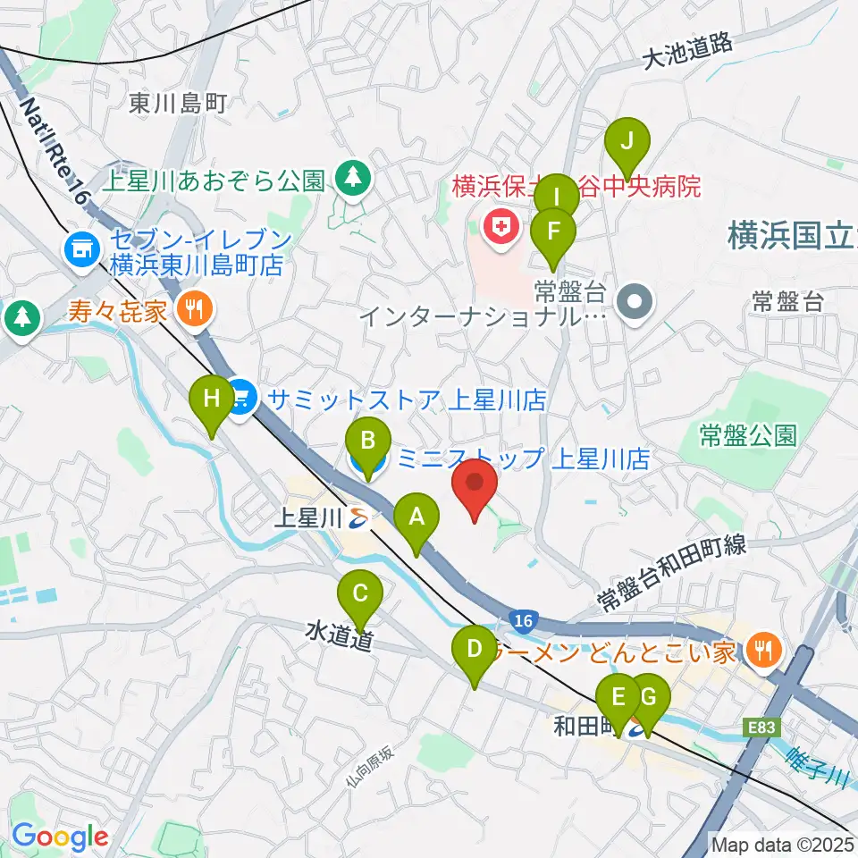 横浜ミュージックアカデミー周辺のコンビニエンスストア一覧地図