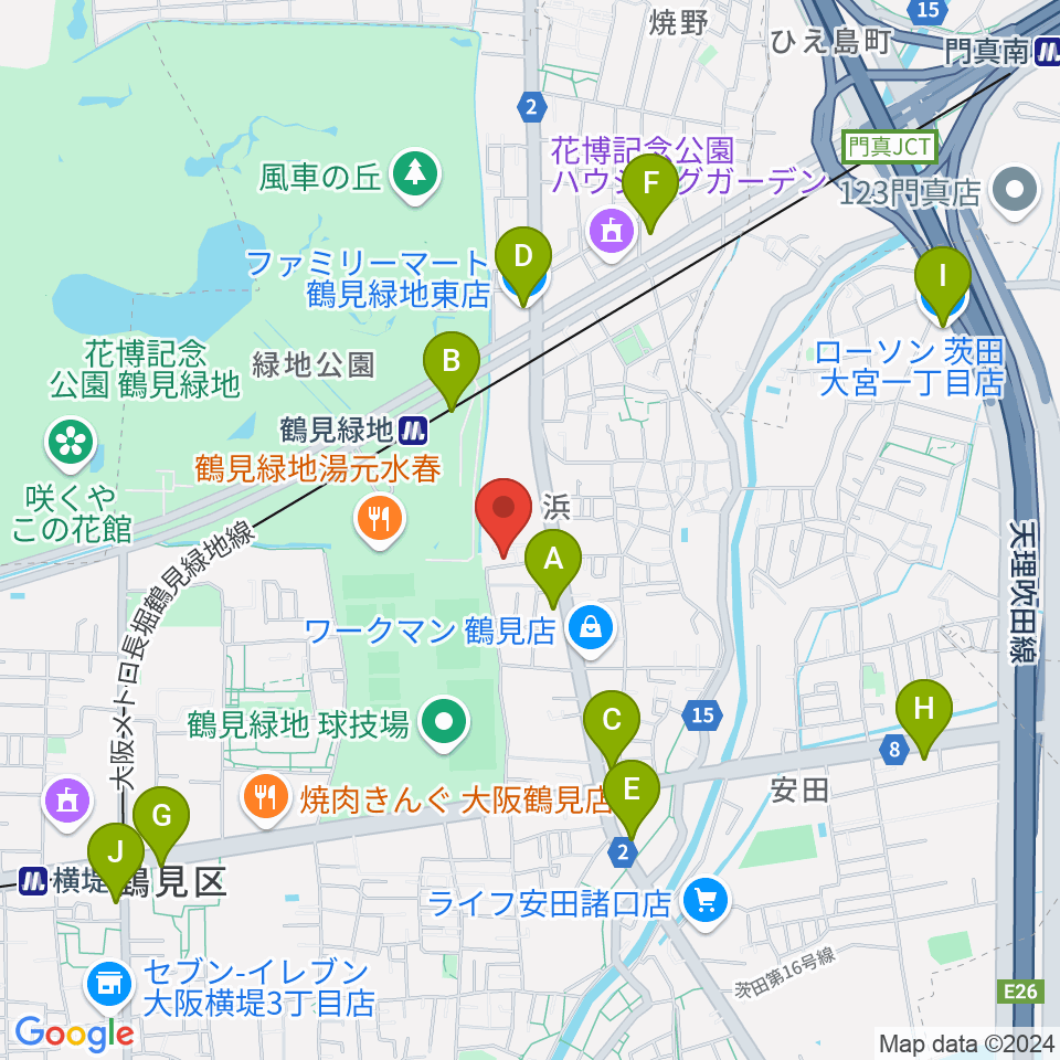 ナッジスタジオ周辺のコンビニエンスストア一覧地図