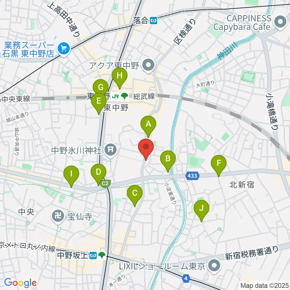 音楽スクールの音屋 OTOYA周辺のコンビニエンスストア一覧地図