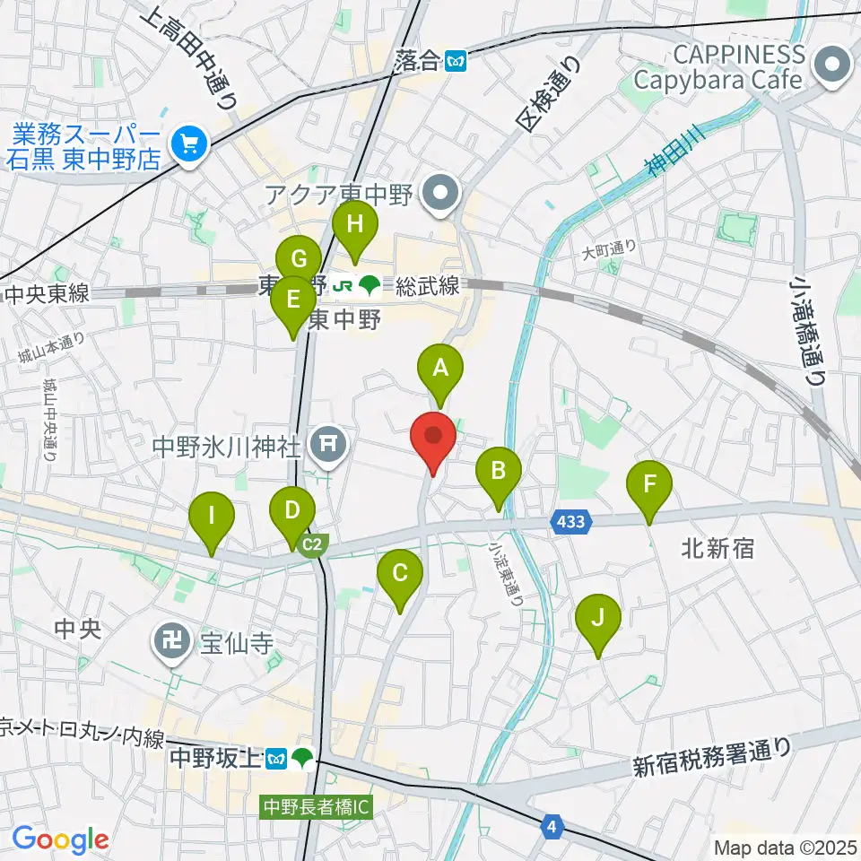 音楽スクールの音屋 OTOYA周辺のコンビニエンスストア一覧地図