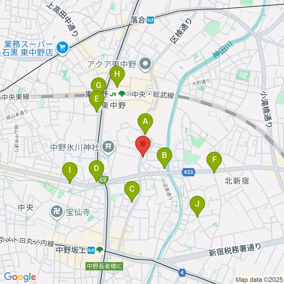 音楽スクールの音屋 OTOYA周辺のコンビニエンスストア一覧地図