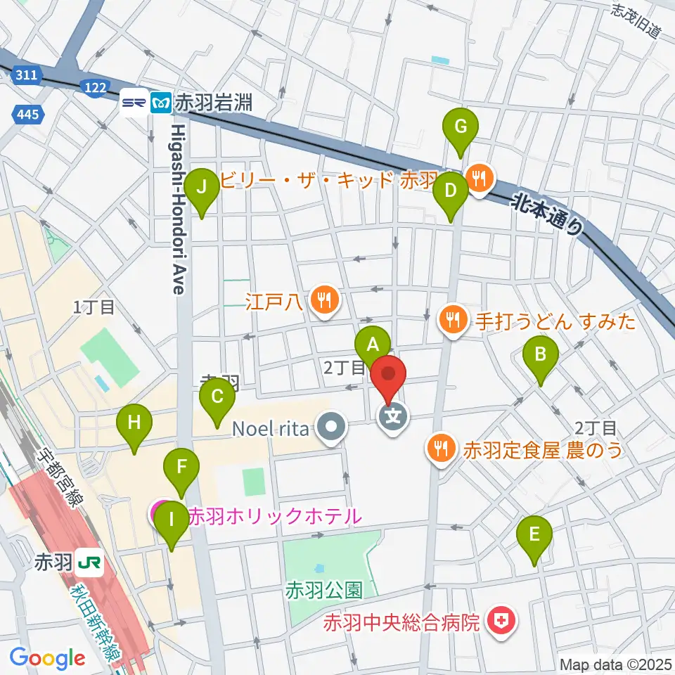 スタジオウイング周辺のコンビニエンスストア一覧地図