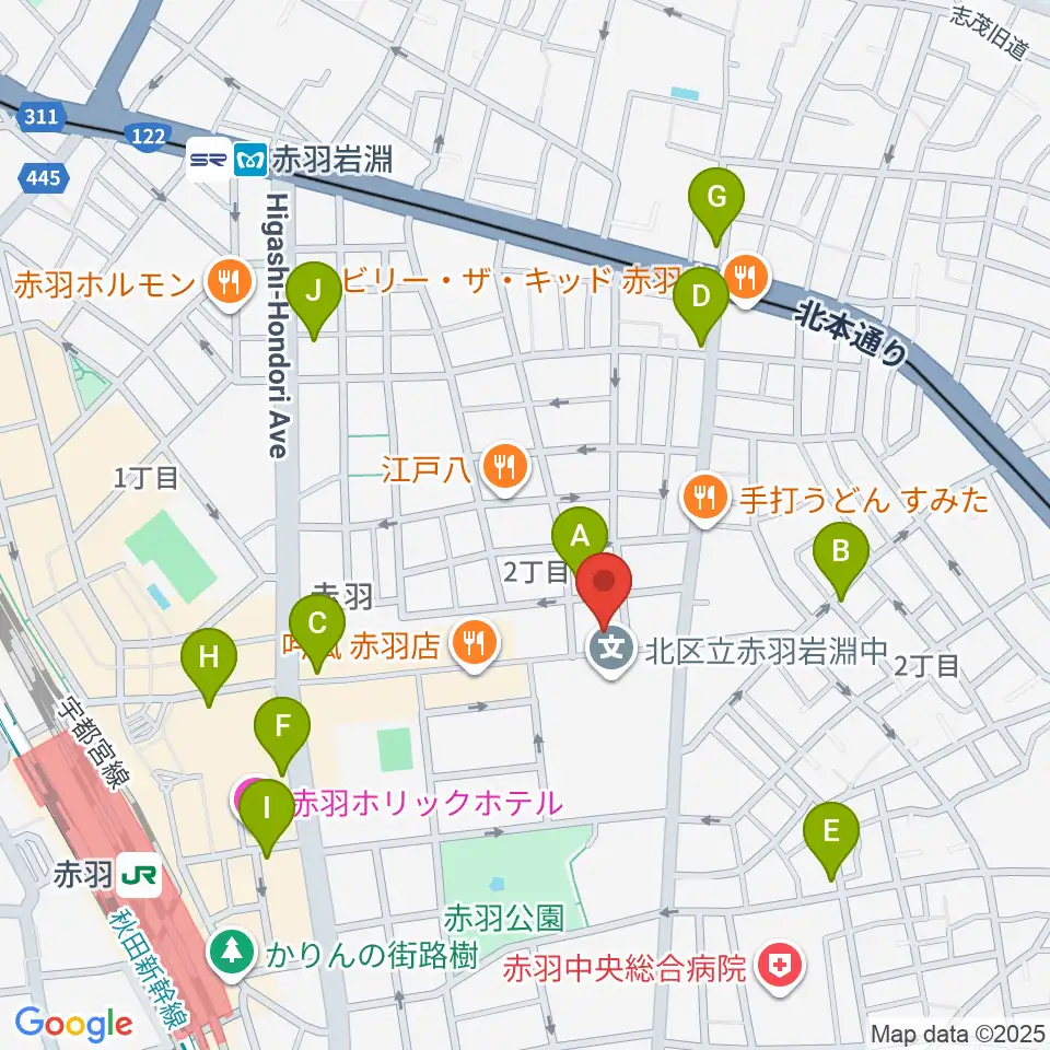 スタジオウイング周辺のコンビニエンスストア一覧地図